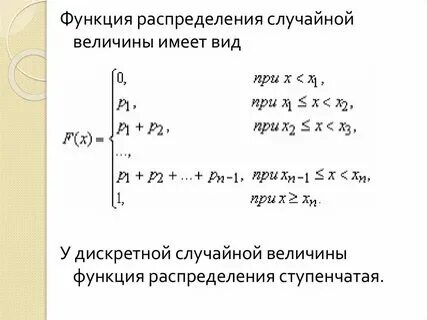 Построить график функции распределения данной случайной величины