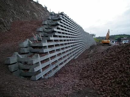 Армогрунтовой подпорной стены