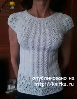 Вязаные кофточки сверху спицами