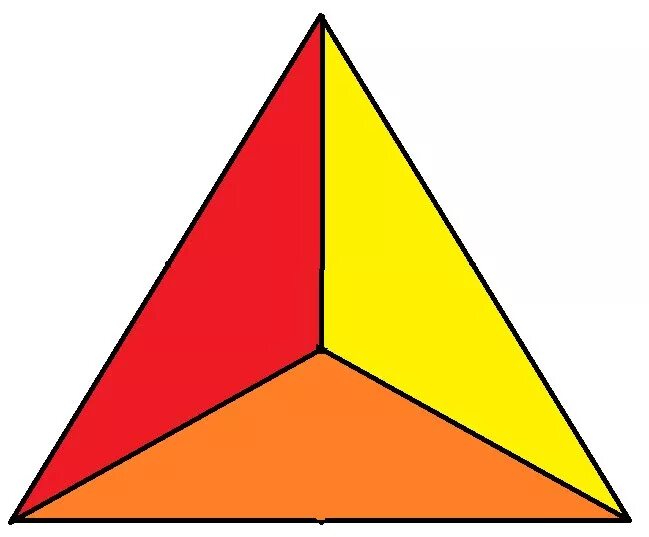 Как разбить треугольник. Равносторонний треугольник. Треугольник разделенный на три. Равносторонний треугольник на 3 части. Треугольник поделенный на части.