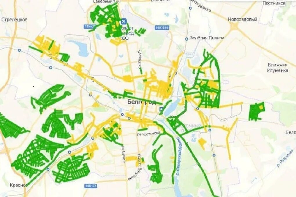 Карта Белгорода на русском языке - Туристер.Ру