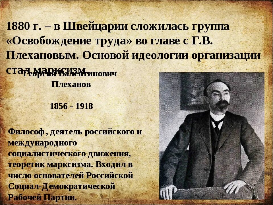 Какие новые черты появились в 1880 е. 1883 Освобождение труда цели. Освобождение труда Плеханов. Группа освобождения труда Плеханова. Русский марксизм освобождение труда.