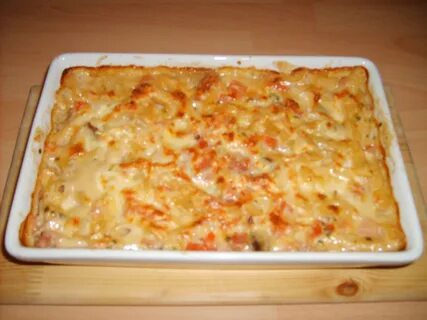 Запеканка из макарон и куриного филе