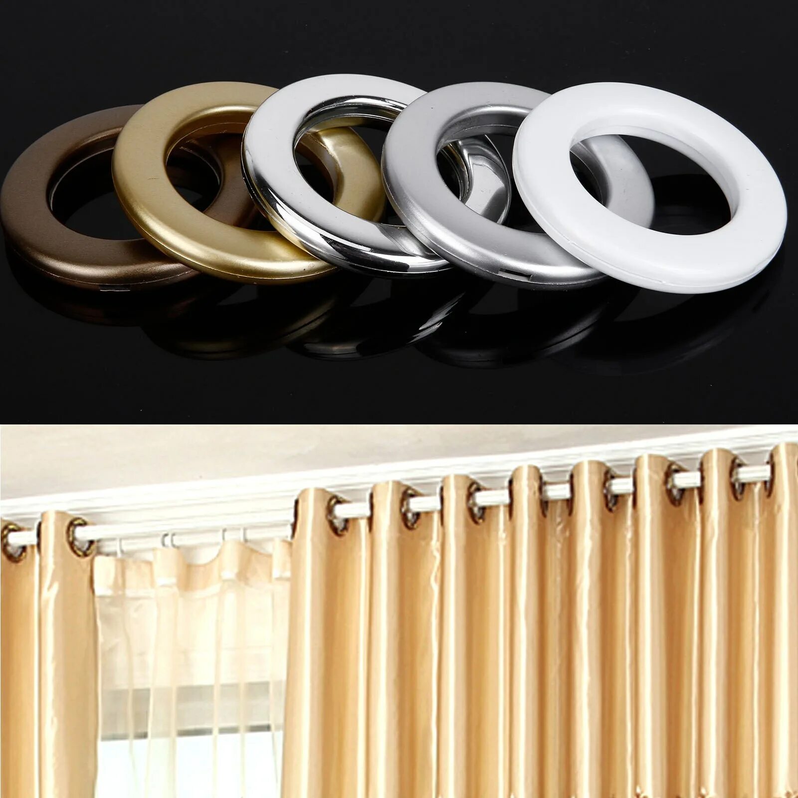 Люверсы белые. Карнизы decorative Curtain Rod. Кольца для занавесок. Гардина для штор с кольцами. Фурнитура для штор.