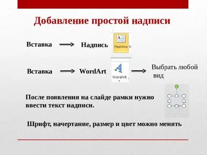 Добавление текста