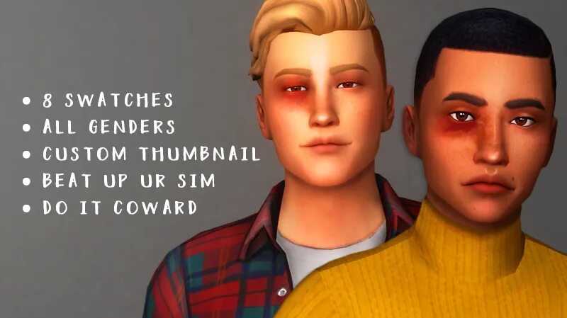 Симс 4 мод синяки. Sims 4 синяки под глазами. моды для симс 4 синяки под глазами.