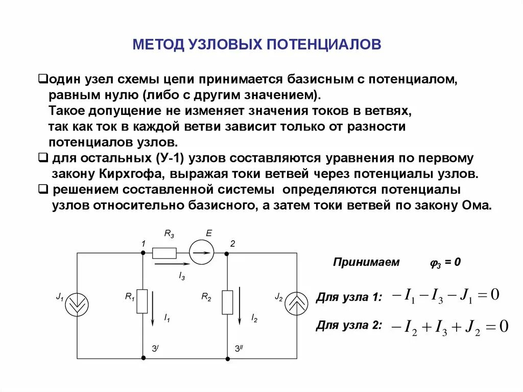 Как найти потенциал узла Картинки МЕТОД ПОТЕНЦИАЛОВ ЭЛЕКТРИЧЕСКИЕ ЦЕПИ