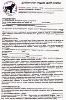 Договор передачи собаки