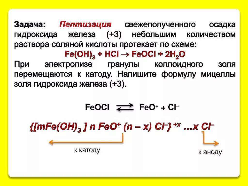 Получение железа 3 способа. Образование мицелл гидроксида меди методом пептизации. Строение мицеллы гидроксида железа. Мицелла гидроксида железа 3 методом гидролиза. Реакция гидролиза золь гидроксида железа 3.