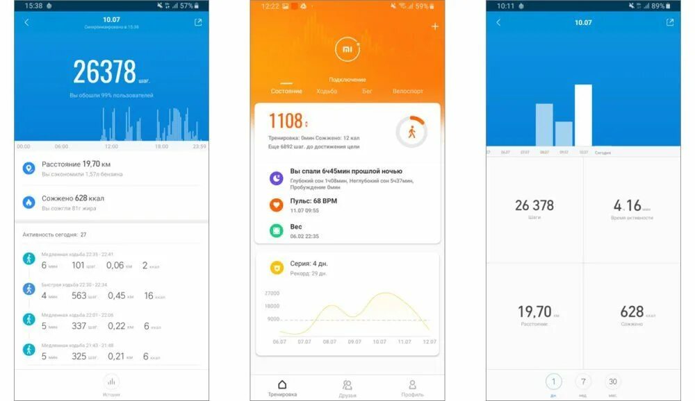 Приложения работающие с mi band