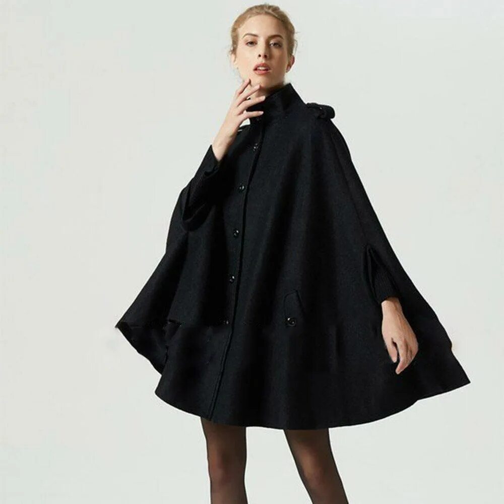 Салоп пальто с пелериной. Cape coat. Куртка кейп. Пальто накидка. Черное пальто кейп.