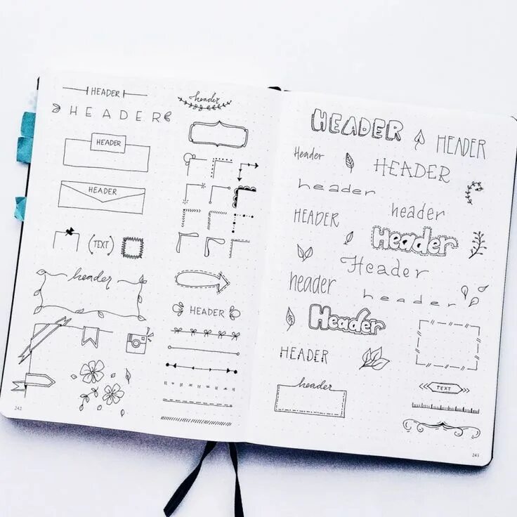 Идеи для оформления конспектов. Буллет джорнал заголовки. конспект bullet journal. идеи заголовков для ежедневника. оформление конспектов.