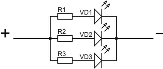 Соединение диодов. Схема подключения диода через резистор. Схема подключения светодиодов кри. Схема параллельных диодов. Резистор параллельно светодиоду.