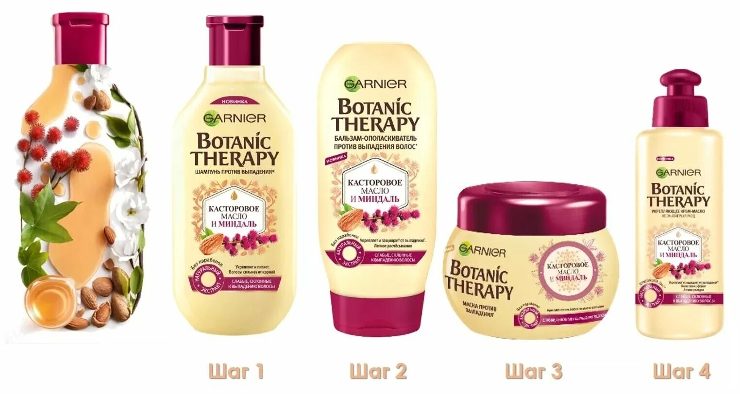 Шампунь Garnier Botanic Therapy. Линейка Garnier Botanic Therapy. Шампунь Botanic Therapy касторовое масло. Garnier Botanic Therapy миндаль шампунь.