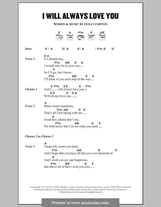 Уитни Хьюстон текст i will always Love. I will always Love you текст. I will always Love you аккорды. Телохранитель Ноты для фортепиано.