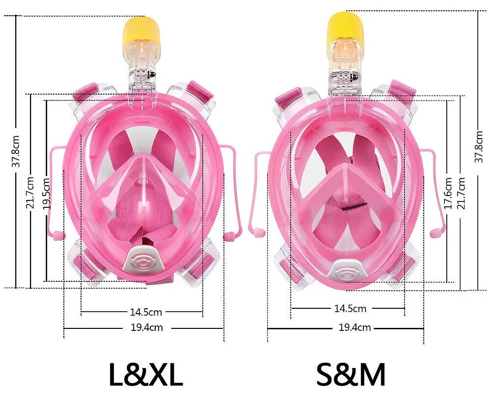 Полнолицевая маска Размеры. Маска для снорклинга, розовая. Размер полнолицевой маски для снорклинга. Размеры масок для снорклинга. Размеры полнолицевых масок