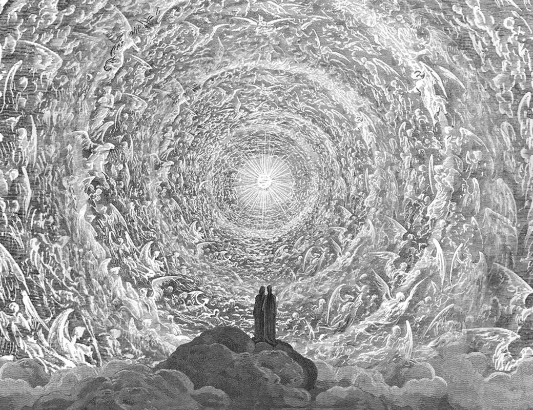Эмпирей данте. Гюстав доре круг ангелов. Гюстав доре эмпирей. Эмпирей четвертое крыло. Небо эмпирея.