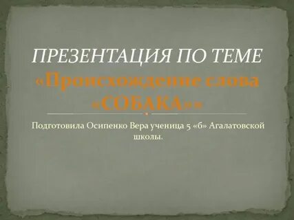 Как произошло слово собака