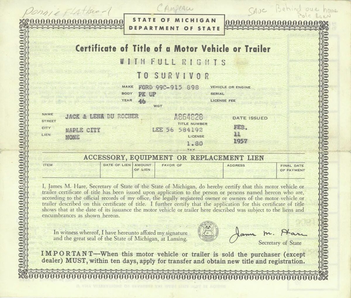 Vehicle Certificate. Certificate of title. Vehicle Certificate of ownership. Vehicle Registration Certificate. Issue documents