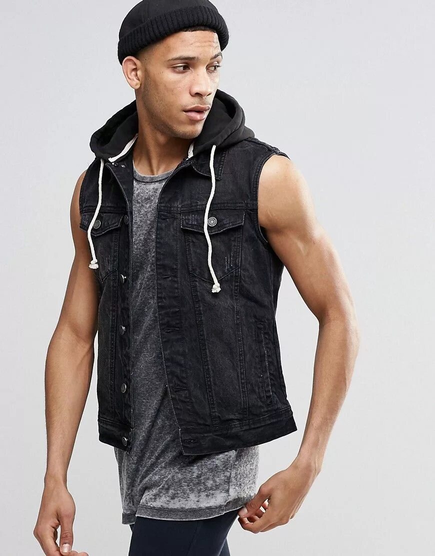 Black vest. Жилетка Pull and Bear мужская. Denim Jacket Sleeveless. MCS Denim Vest Black. Джинсовая жилетка с капюшоном Pull&Bear.