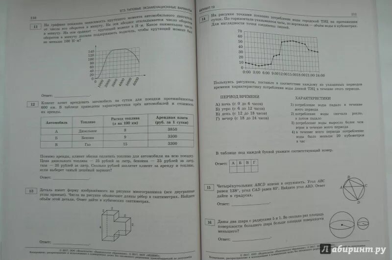 Вариант 11 егэ база ященко