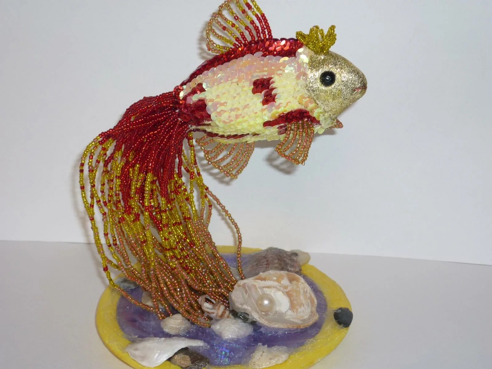 новогодняя игрушка на тему пушкина своими руками. елочная игрушка из фетра-золотая рыбка!.