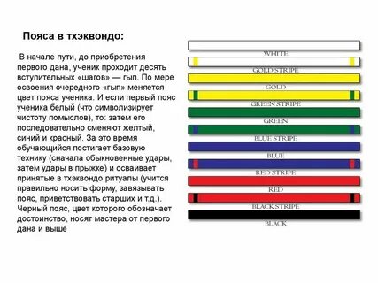 Пояса по цвету