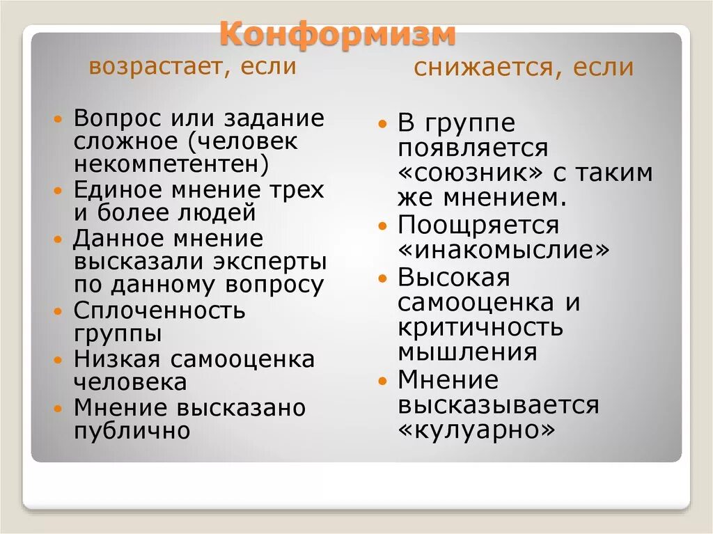 Конформизм группы. Конформизм. Рациональный конформизм. Конформизм и конформное поведение. Понятие конформизма.