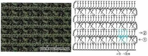 Двусторонний узор крючком