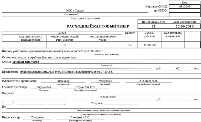Получение наличных в организации