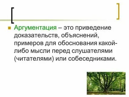 Словесное изложение разъяснение подтверждение какой либо мысли