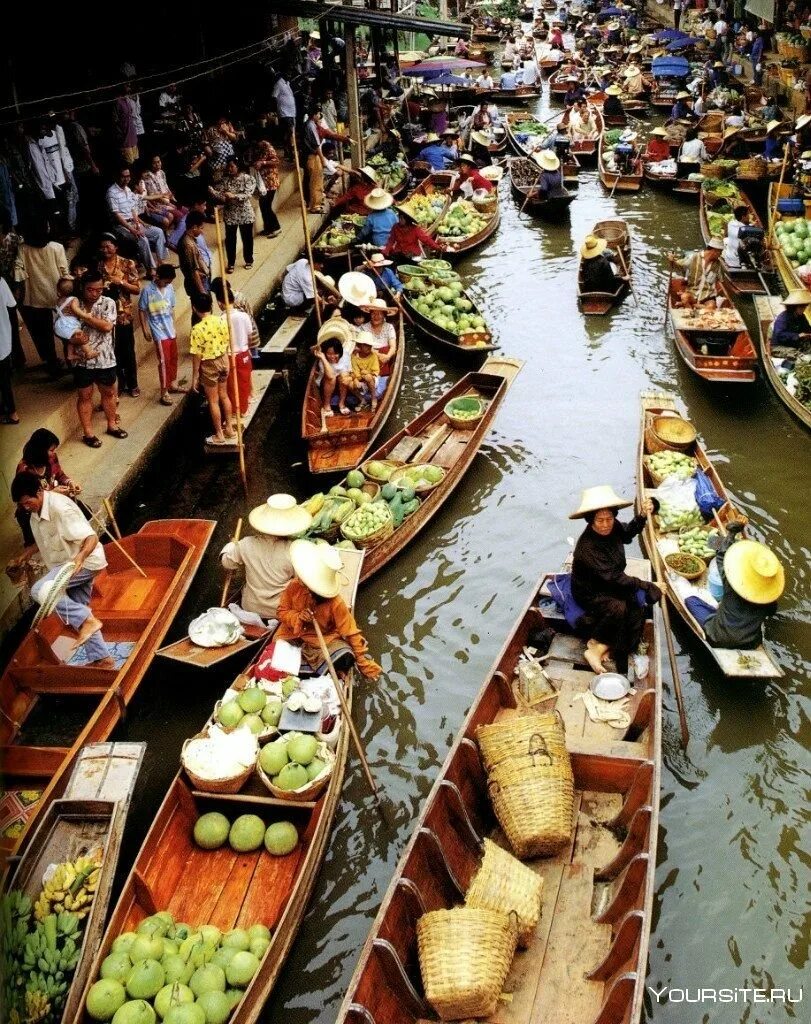 Плавучий рынок Дамноен Садуак. Плавучий рынок в Тайланде. Плавучий Ранок Бангкок. Рынок на воде в Бангкоке.