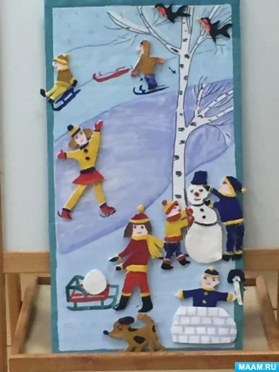Аплекация на тему зимние забава. Поделка зимние забавы. Коллективная работа зимние забавы. Поделка зимние забавы для детского сада. Зимние развлечения аппликация в старшей группе.