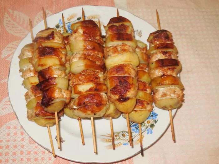 Куриные шашлычки на шпажках в духовке: пошаговый рецепт с фото