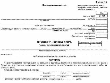 Приказ после инвентаризации