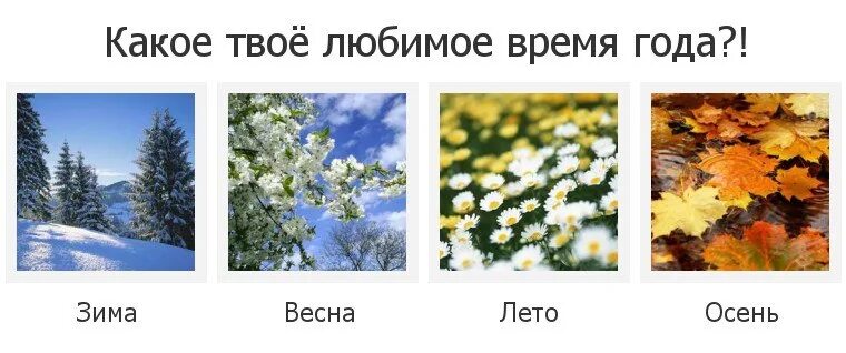 Любимое время года. Месяца зима осень.