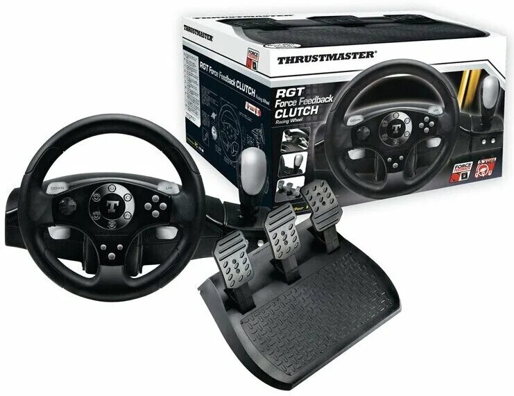 Купить игровой руль с педалями и коробкой. Руль Thrustmaster RGT Force feedback Clutch Racing Wheel. Руль Thrustmaster RGT. Руль Thrustmaster RGT FFB Clutch. Игровой руль Thrustmaster Rallye gt FFB Clutch.