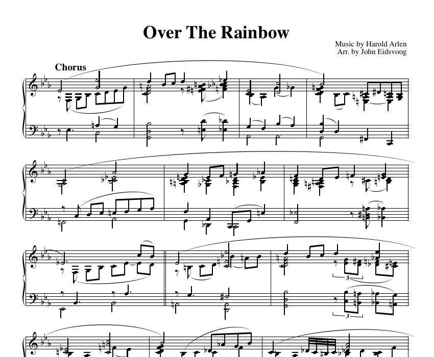 Песня over the rainbow. Over the Rainbow Ноты. Somewhere over the Rainbow Ноты для фортепиано. Радуга Ноты для фортепиано. Rainbow Ноты для фортепиано.