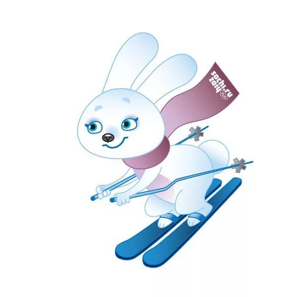 Символ игр 2014. Символ Олимпийских игр в Сочи Зайка. Заяц на лыжах. Олимпийский заяц. Символ Олимпийских игр Зайка.