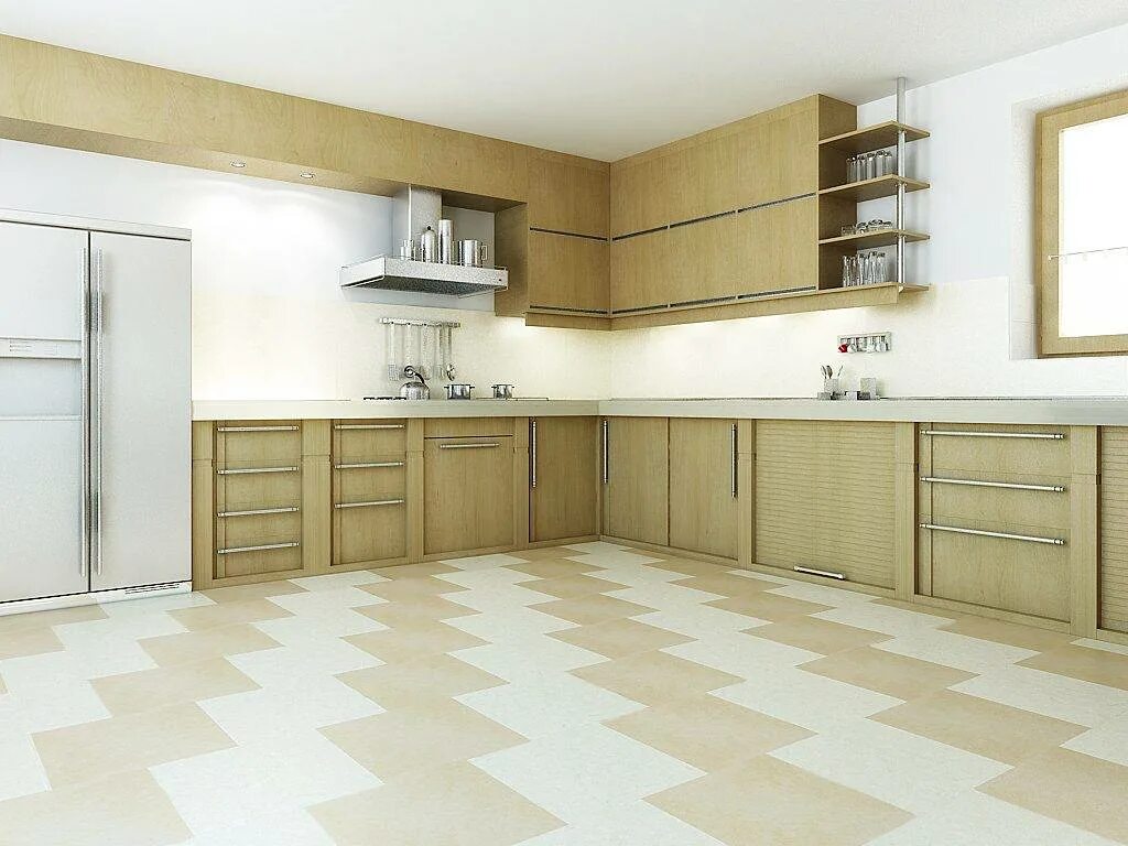 Что лучше положить на кухню. Напольная плитка в интерьере кухни. Половая плитка на кухню. Пол на кухне. Светлая плитка на пол в кухне.