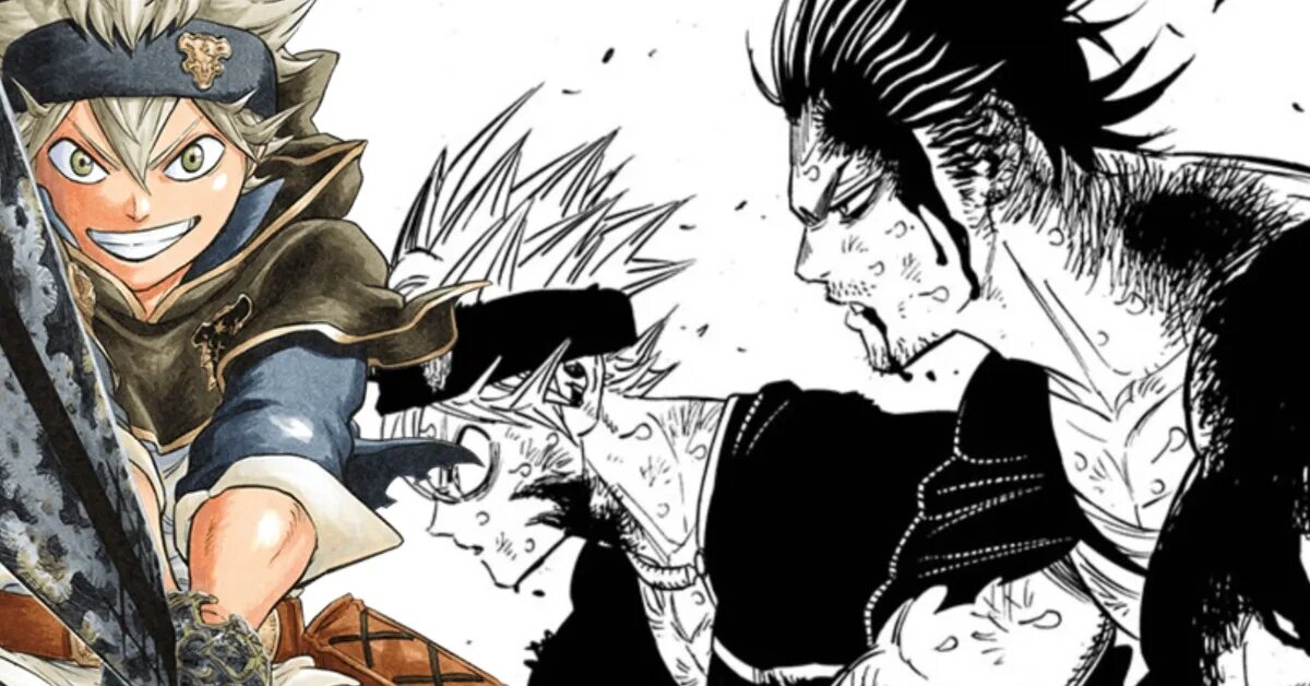 Ями черный клевер манга. Аста против данте. Ями против данте. Аста и ями. Ями сукехиро черный клевер.