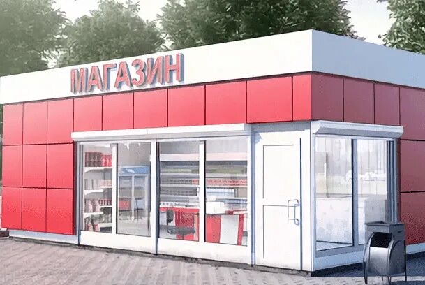 Как построить магазин. Как построить магазин. Торговый павильон из сэндвич панелей. Нто-6. Фасад торгового павильона.