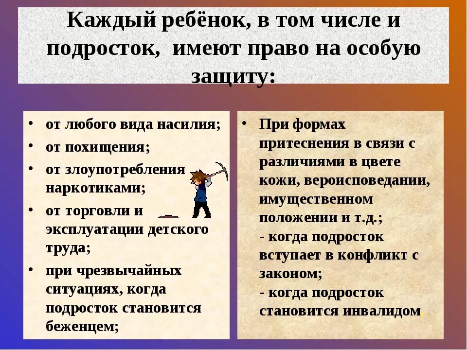 Труд ребенка и их защита