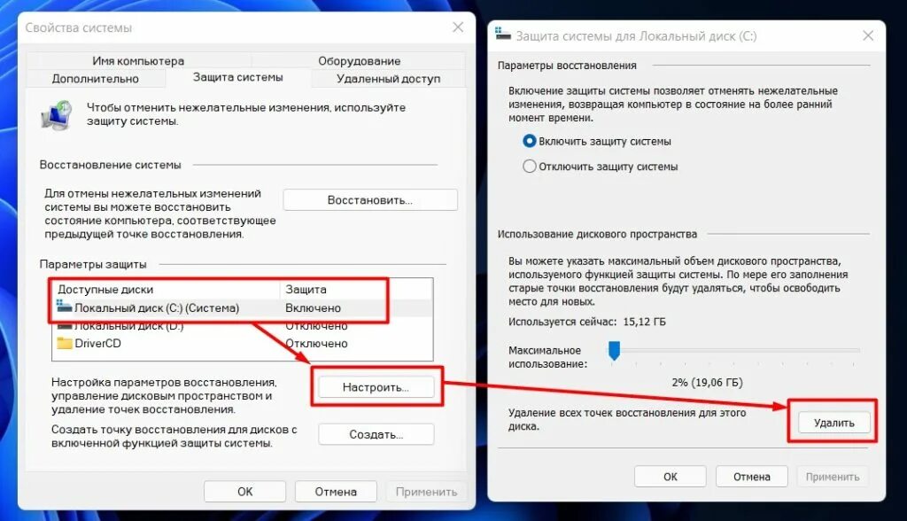 Откат запись. Удалить точки восстановления. Точка восстановления Windows 11. Точка восстановления Windows 10. Как создать точку восстановления.