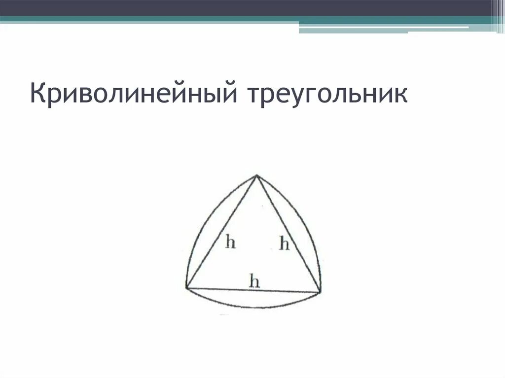 Треугольник Рело чертеж. Площадь криволинейного треугольника. Треугольник с выпуклыми сторонами. Криволинейный треугольник