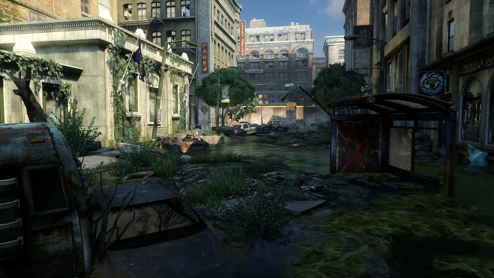 The is located in street. The last of us город. The last of us город заброшенный. The last of us окружение. The last of us локации.