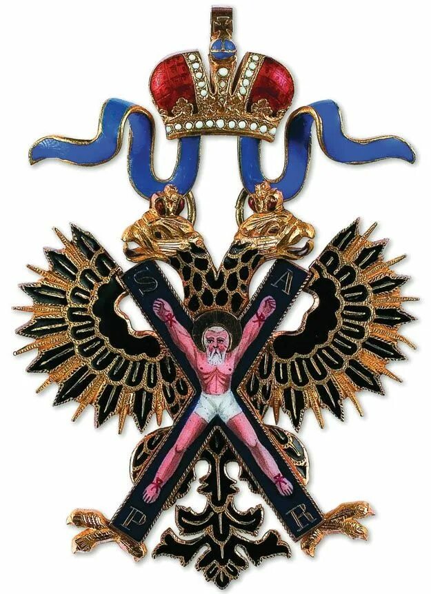 Двуглавый орден империи. Орден святого андрея первозванного крест. орден андрея первозванного 1698.