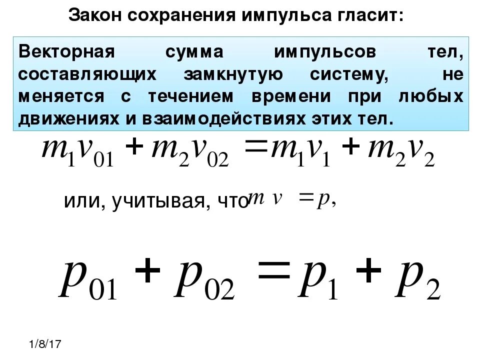 Скорость автомобиля приближенно выражается формулой. Формулы по физике Импульс и закон сохранения импульса. Импульс закон сохранения импульса формулы. Формула и формулировка закона сохранения импульса. Закон сохранения импульса формула 9 класс.