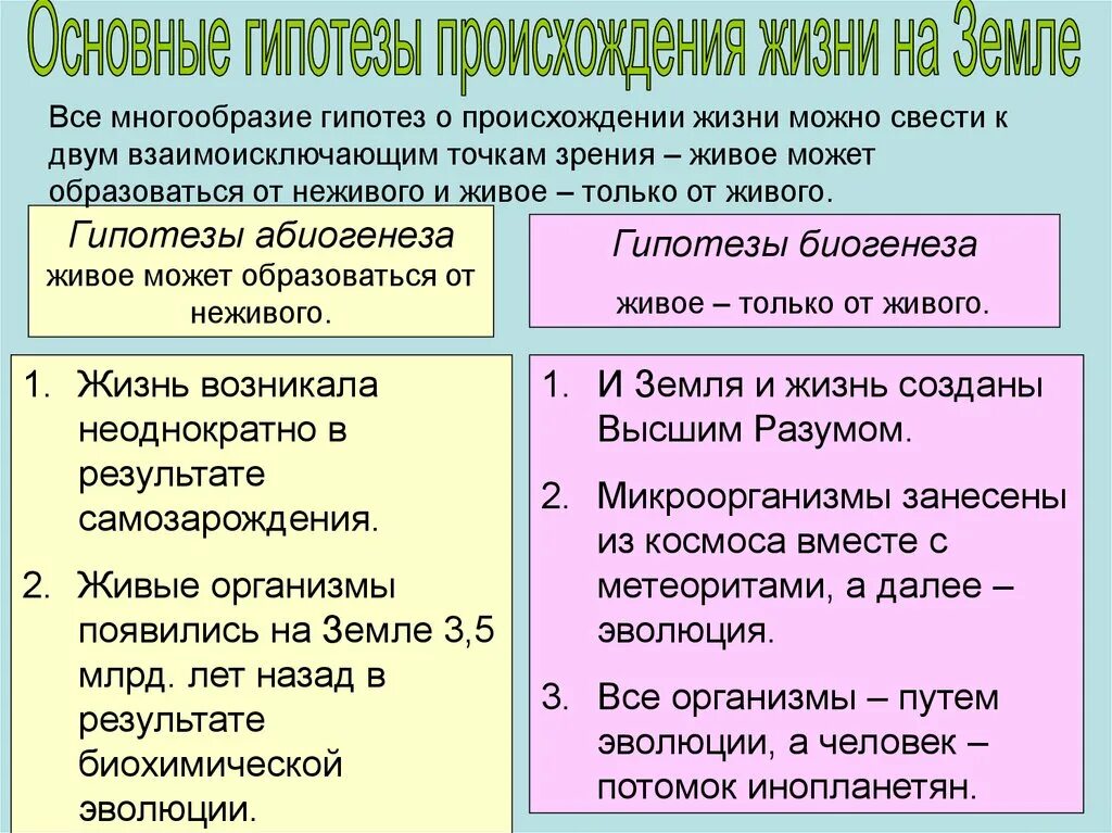 Гипотезы происхождения жизни на земле. Развитие представлений о происхождении жизни на земле. Гипотезы возникновения жизни на земле. Гипотезы и теории о происхождении жизни.