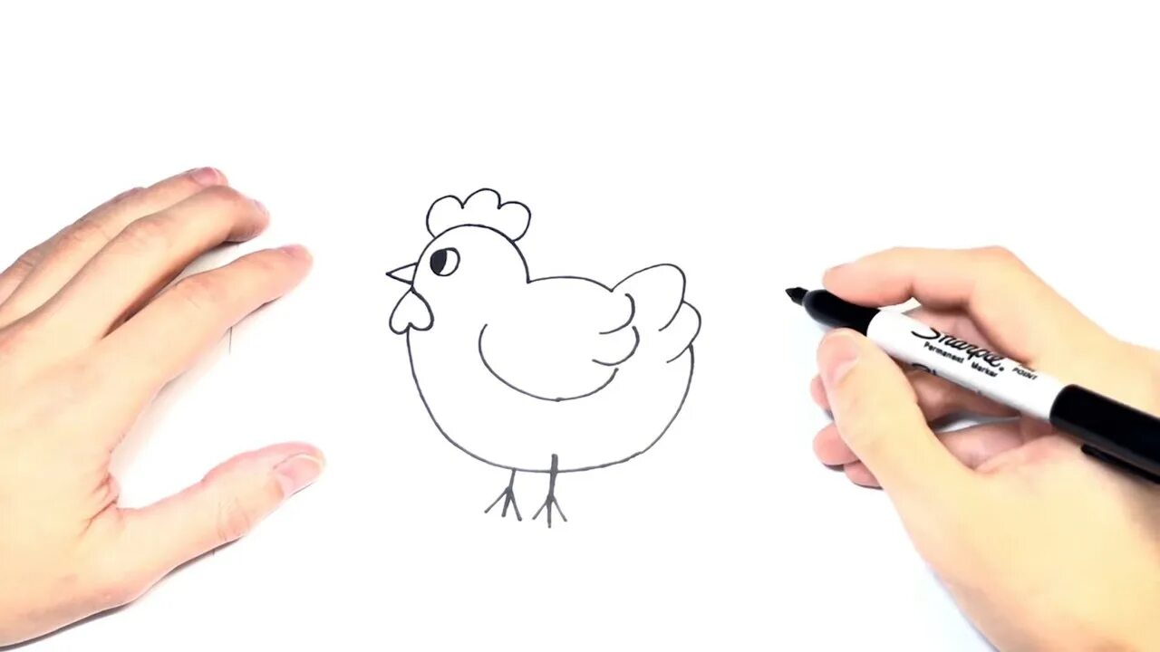 Курица легко и быстро. Курочка карандашом. Рисование курица. Как научить ребенка рисовать курочку. Срисовать курицу легко.